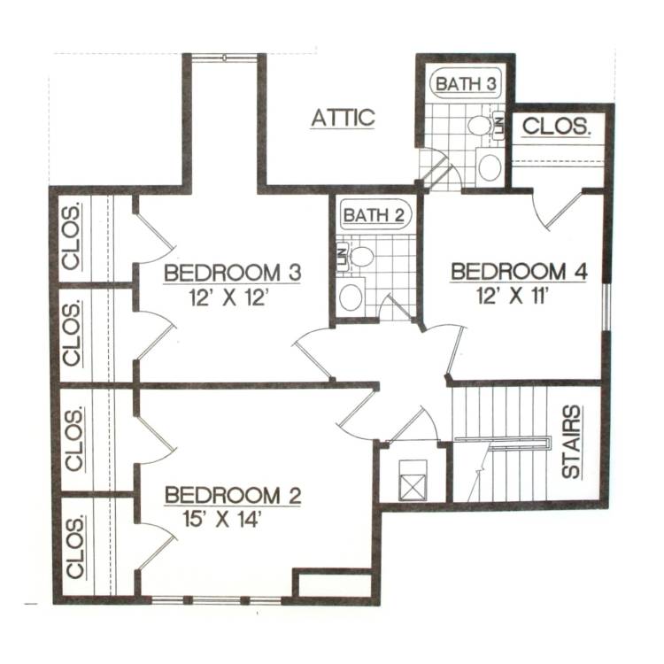 Upper level floor plan